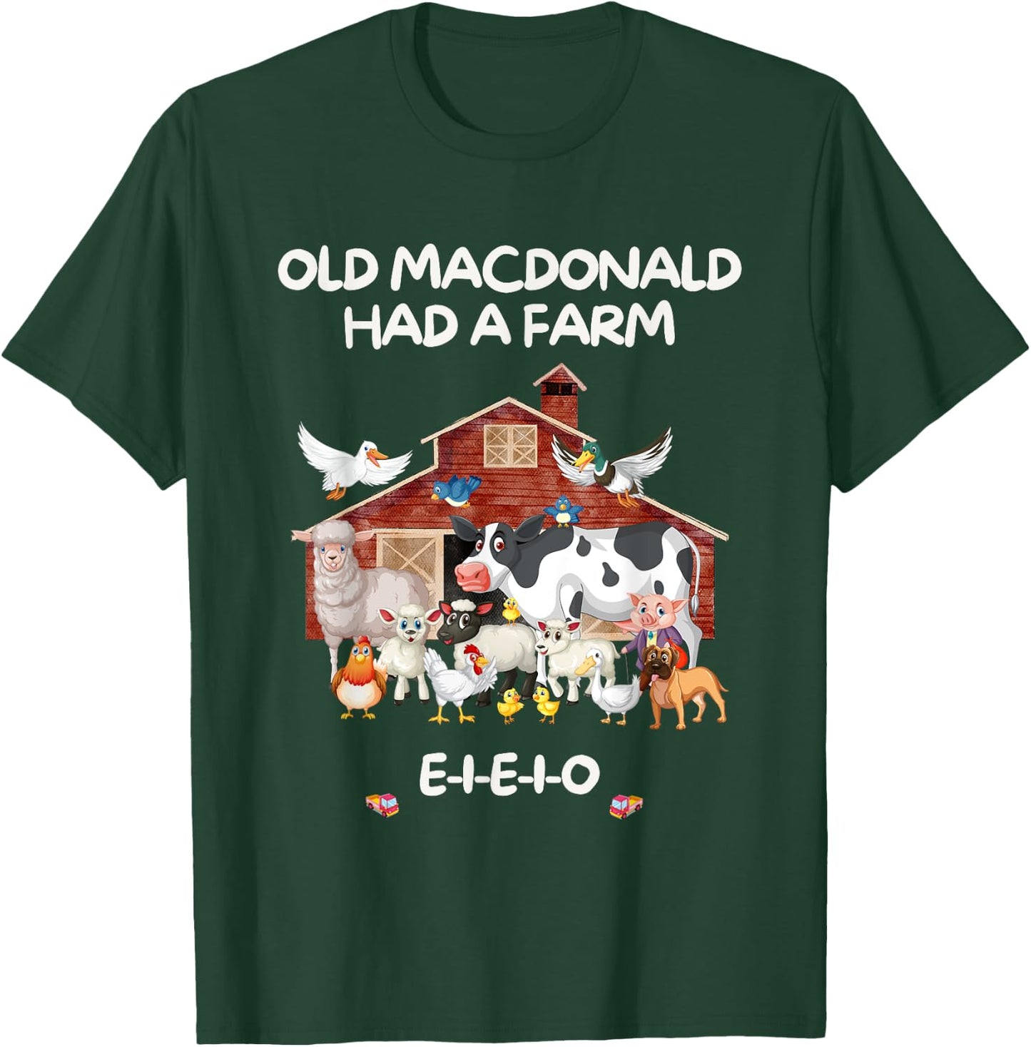Old MacDonald Had a Farm E-I-E-I-O Boy Toddler Kids Birthday T-Shirt - T-Shirt | Forest