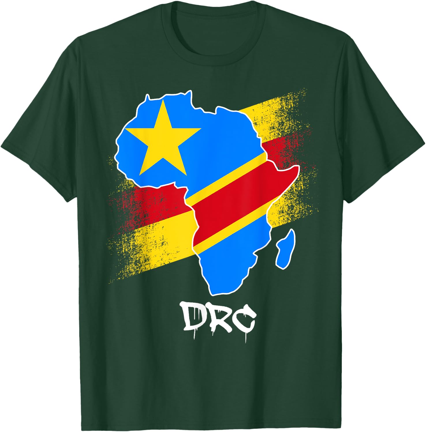 DR Congo flag in Africa Map Love RDC DRC Republic Of Congo T-Shirt - T-Shirt | Forest