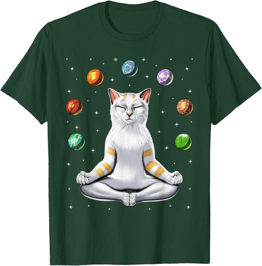 Cat Yoga Meditation Spiritual Zen Funny Cat Spirituality T-Shirt - T-Shirt | Forest