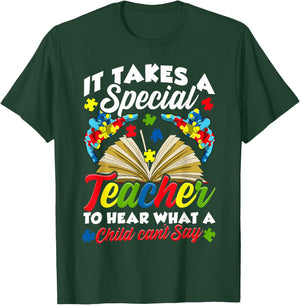 Autism Awareness Teacher Shirts It Takes A Special Teacher T-Shirt - T-Shirt | Forest