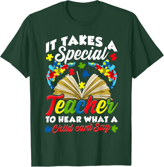 Autism Awareness Teacher Shirts It Takes A Special Teacher T-Shirt - T-Shirt | Forest