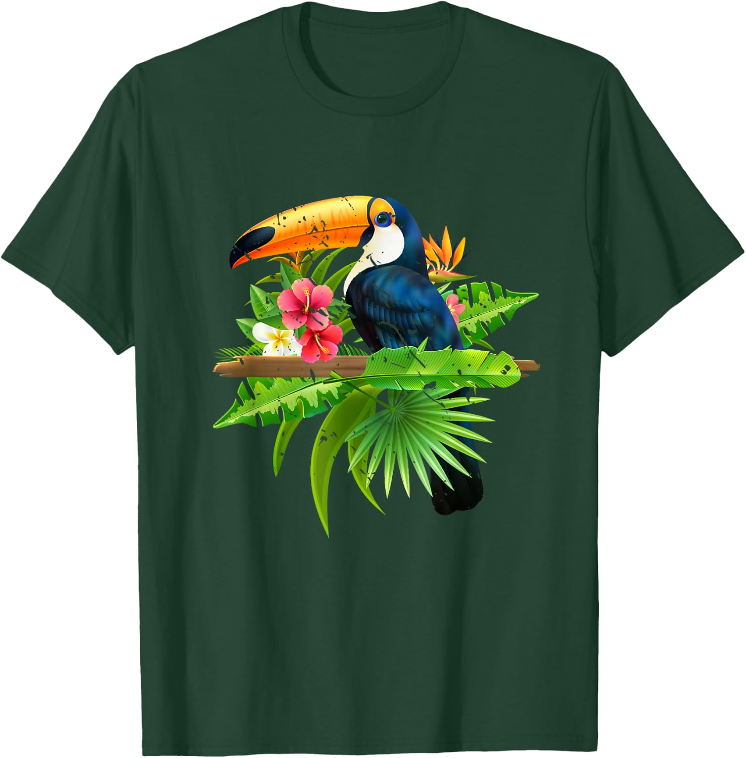 Tropical Birds Exotic Summer Animal Toucan T-Shirt - T-Shirt | Forest