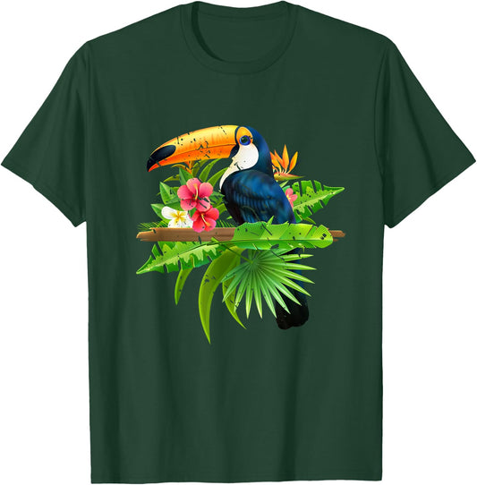 Tropical Birds Exotic Summer Animal Toucan T-Shirt - T-Shirt | Forest