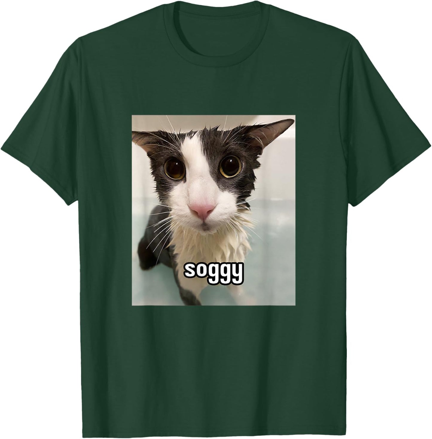 Silly Soggy Cat Meme T-Shirt - T-Shirt | Forest