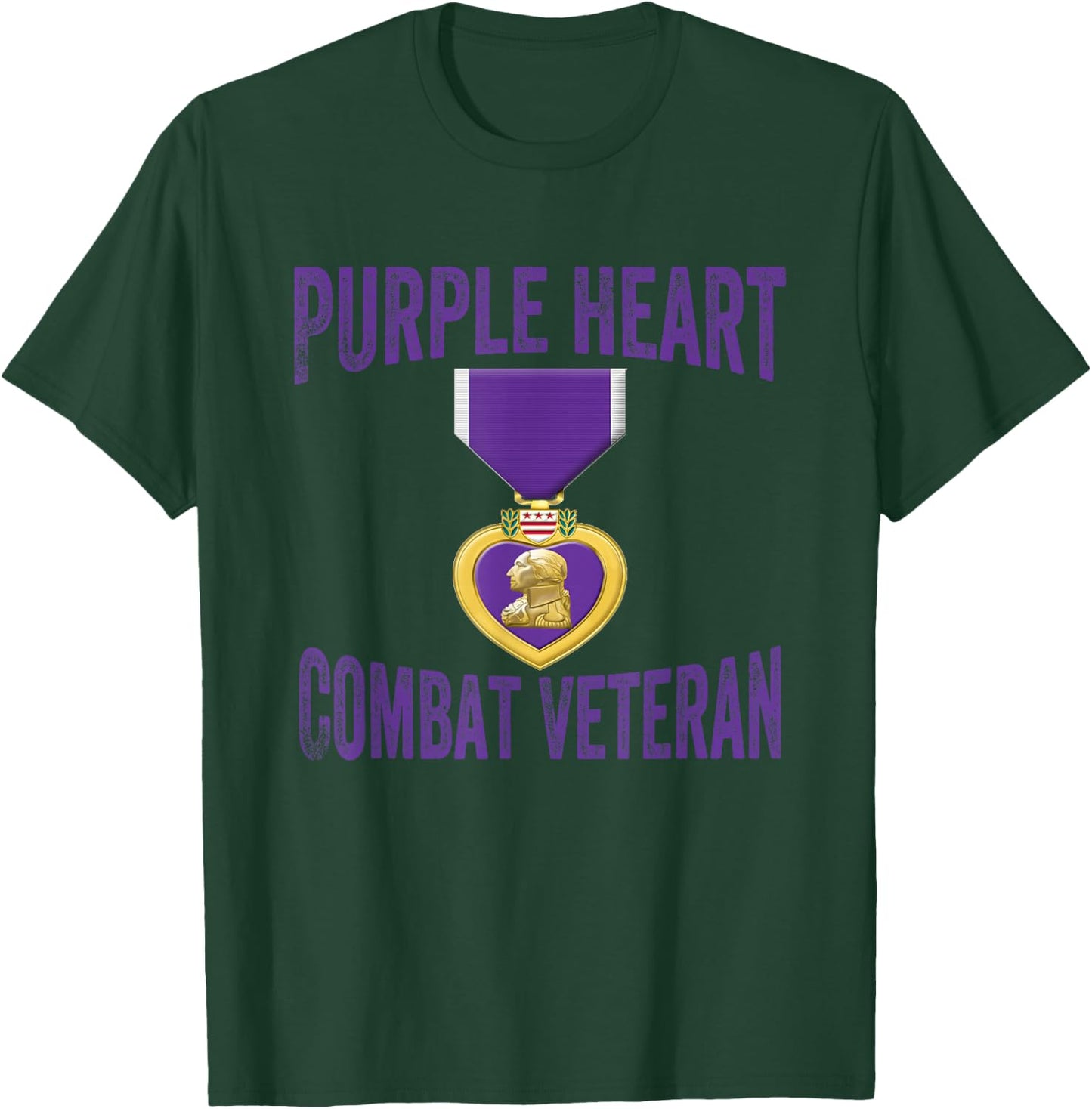 Purple Heart Combat Veteran - purple heart medal T-Shirt - T-Shirt | Forest