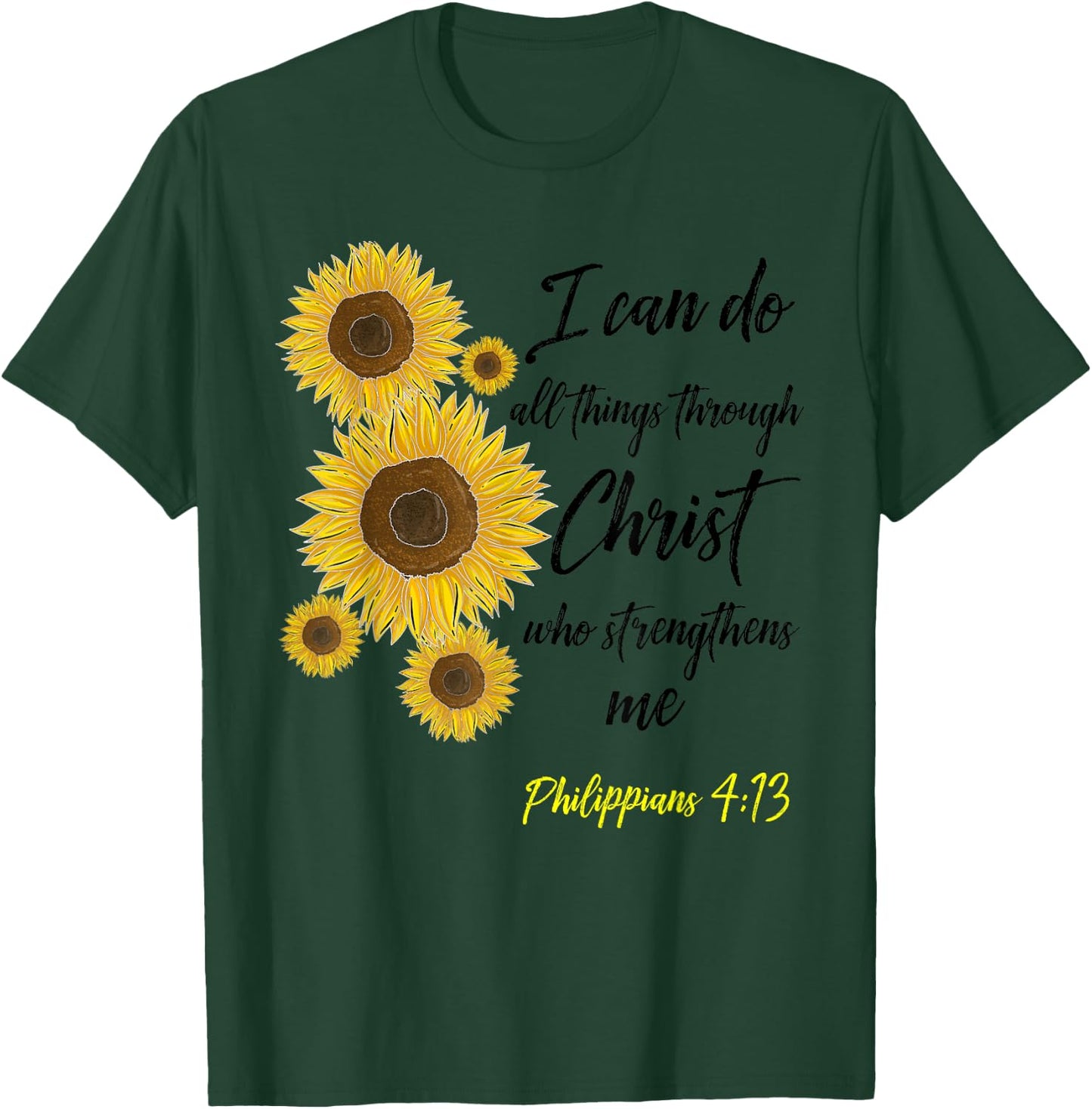 Cute Christian Sunflower Gift | Best Religious Women Moms T-Shirt - T-Shirt | Forest