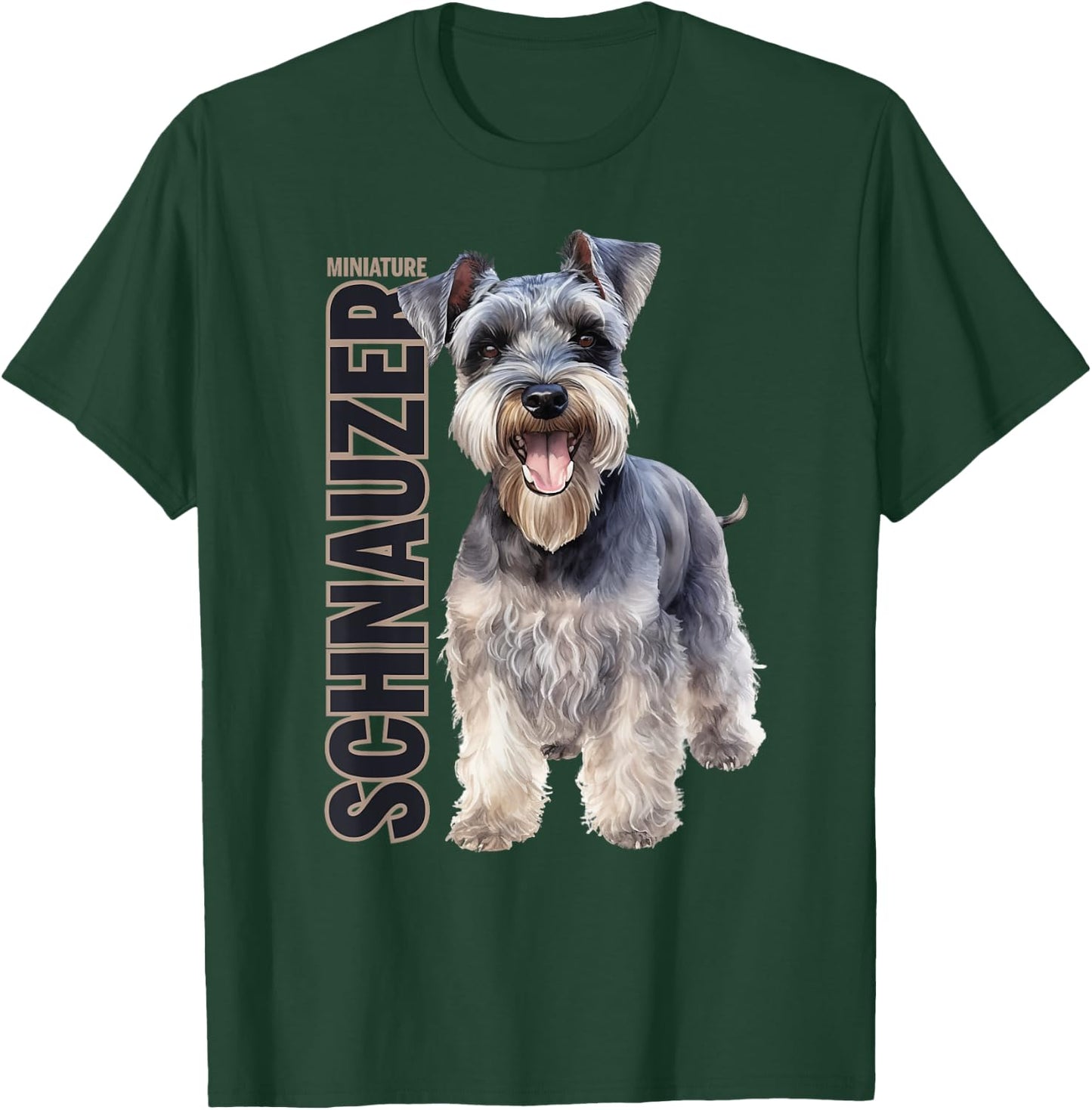 Miniature Schnauzer Watercolor T-Shirt - T-Shirt | Forest