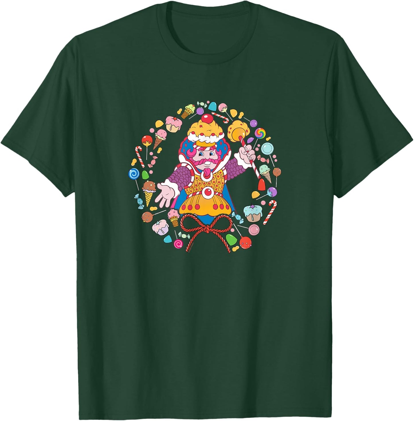 Candy Land Christmas King Kandy Wreath T-Shirt - T-Shirt | Forest