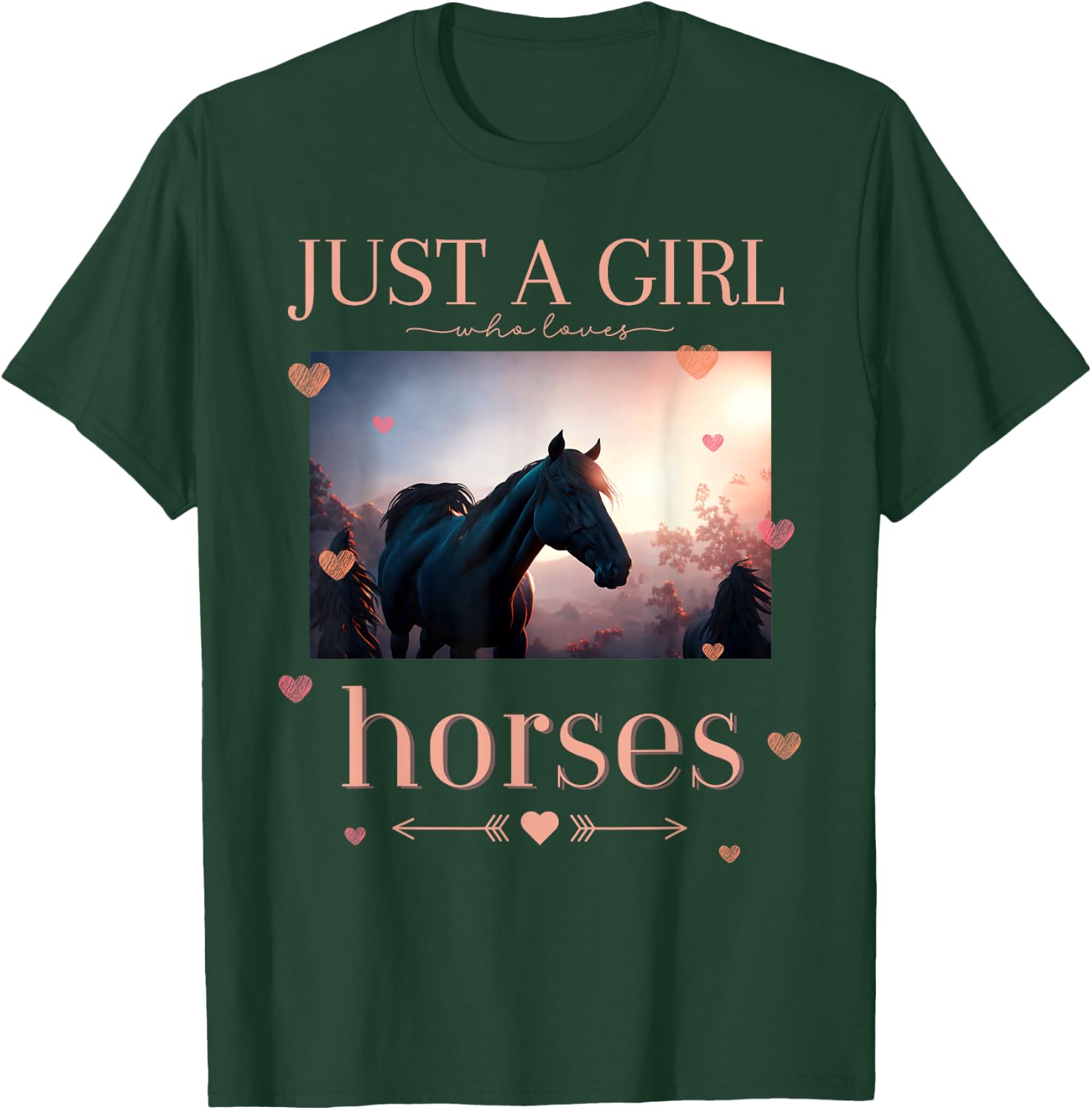 Just a girl who loves horses Riding Horses T-Shirt - T-Shirt | Forest