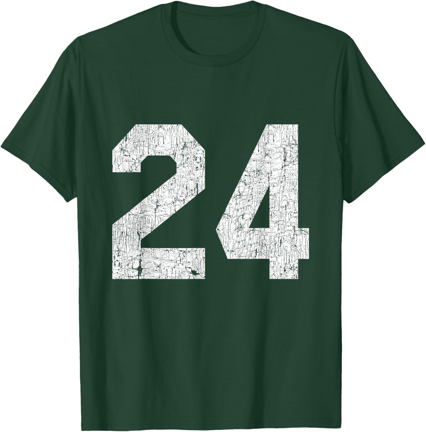 #24 Jersey Uniform Varsity Sports Number, 24th Birthday T-Shirt - T-Shirt | Forest