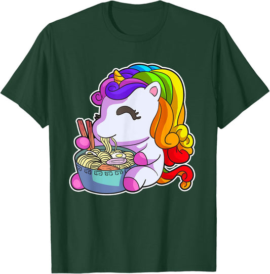Kawaii Ramen Shirt Women Ramen Noodles Gift Unicorn Girls T-Shirt - T-Shirt | Forest