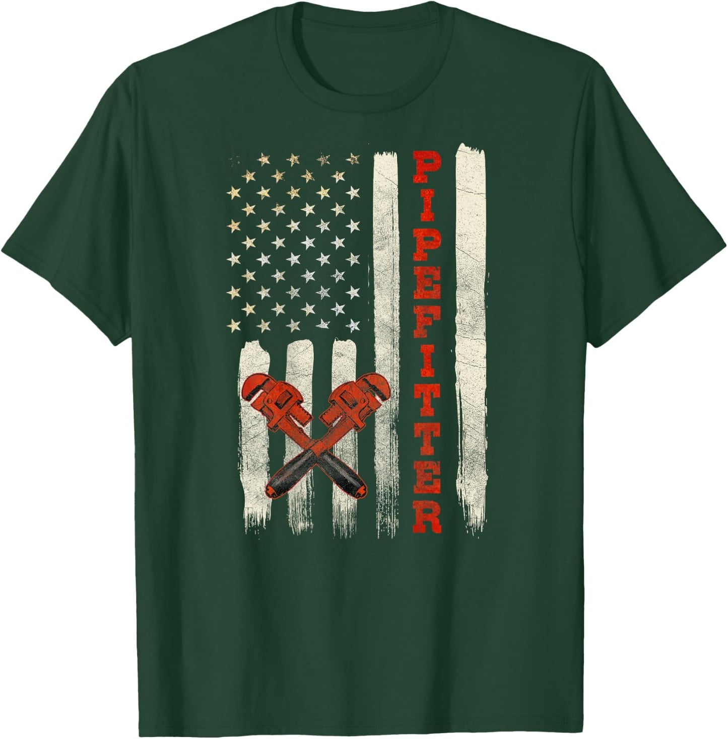 Pipefitter Gifts Funny Plumber Image On Back Of Shirt T-Shirt - T-Shirt | Forest
