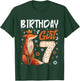 Fox Animal Lovers 7th Birthday Girl Fox B-Day 7 Year Old T-Shirt - T-Shirt | Forest