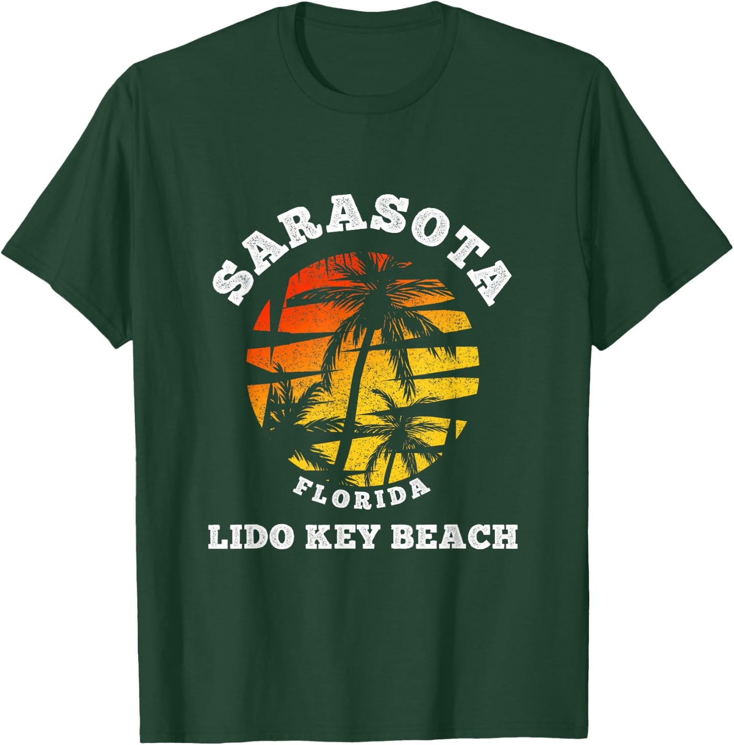 Lido Key Beach Florida Sarasota Retro Beach Summer Holiday T-Shirt - T-Shirt | Forest