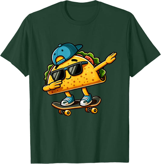 Dabbing Taco Skater Fun T-Shirt - T-Shirt | Forest