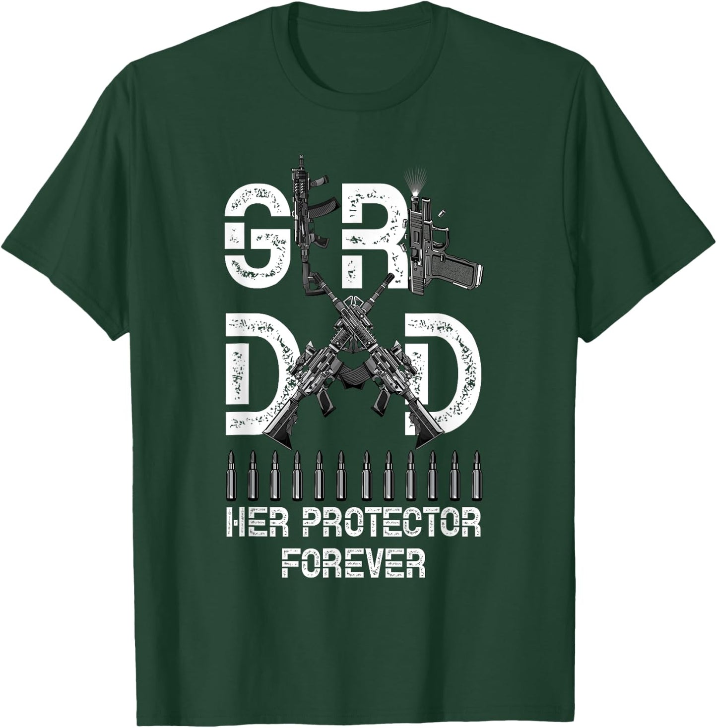 Girl a Dad Her Protector Forever Father of Girls Fathers Day T-Shirt - T-Shirt | Forest