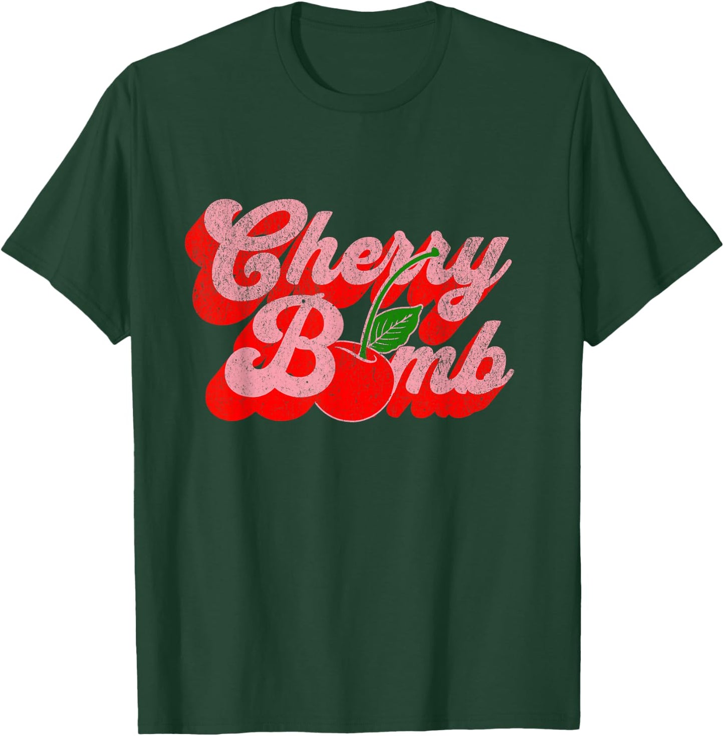 Cherry Bomb Retro 70s Vintage Style Cute T-Shirt - T-Shirt | Forest