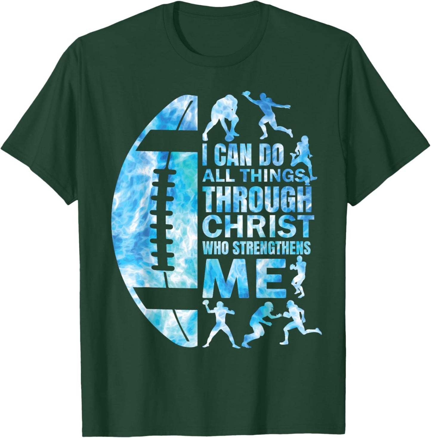 Football-Shirt Christian Women Boys Men Christ Religious T-Shirt - T-Shirt | Forest