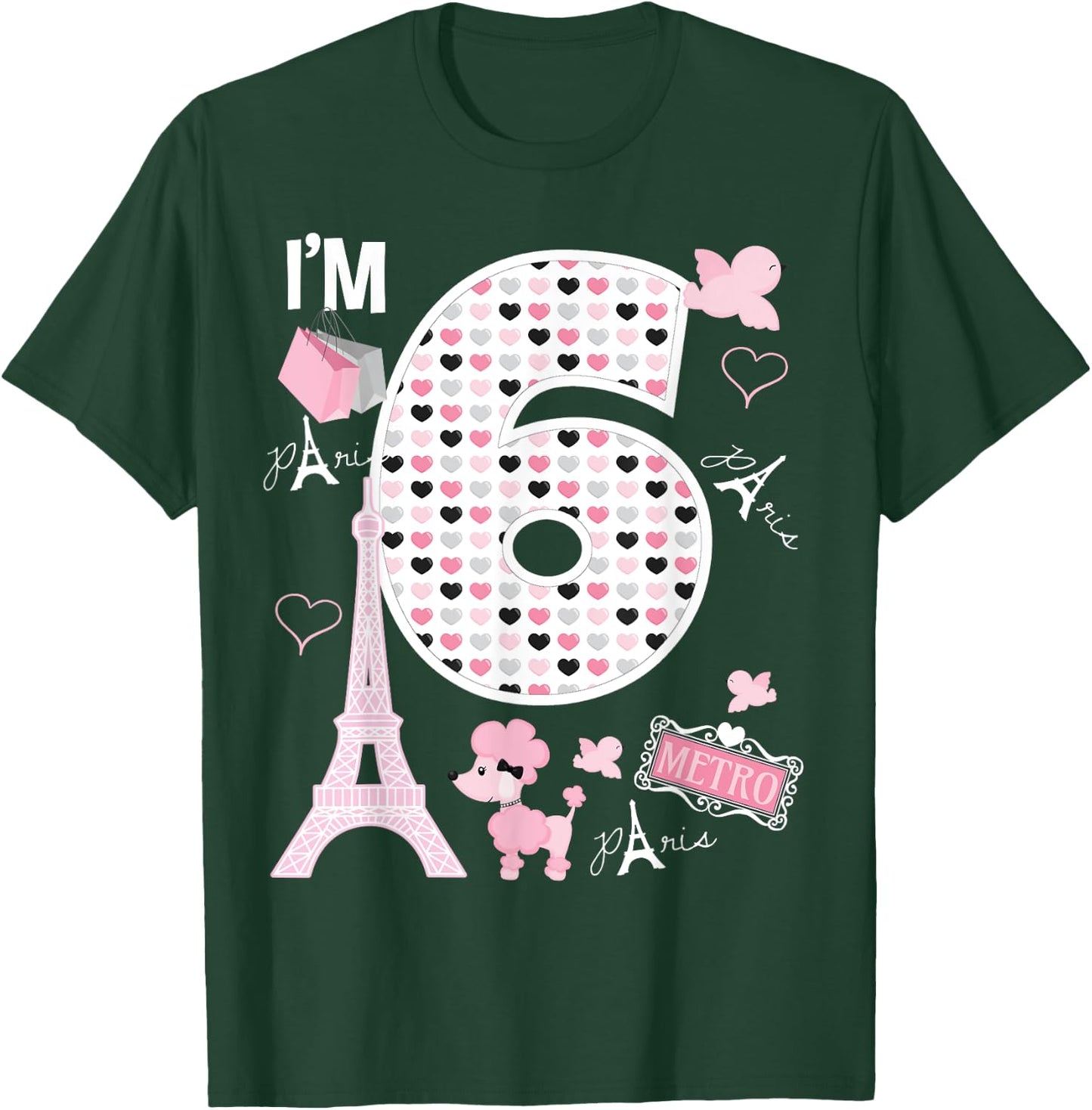 Paris 6th Birthday Girl Paris 6 Year Old Matching Family T-Shirt - T-Shirt | Forest