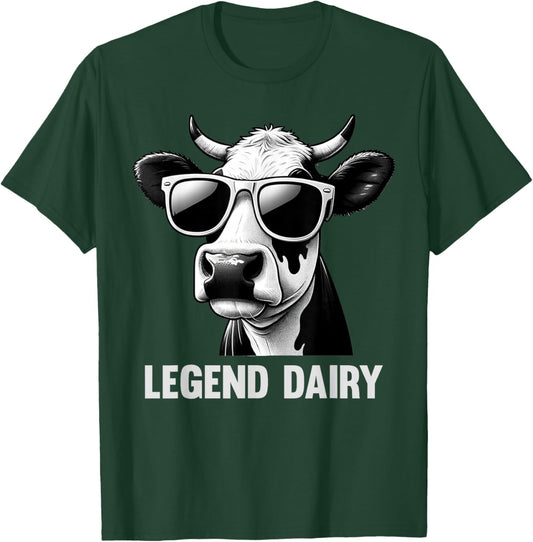 Legend Dairy Funny Farmer Cow Farmer Pun Graphic T-Shirt - T-Shirt | Forest