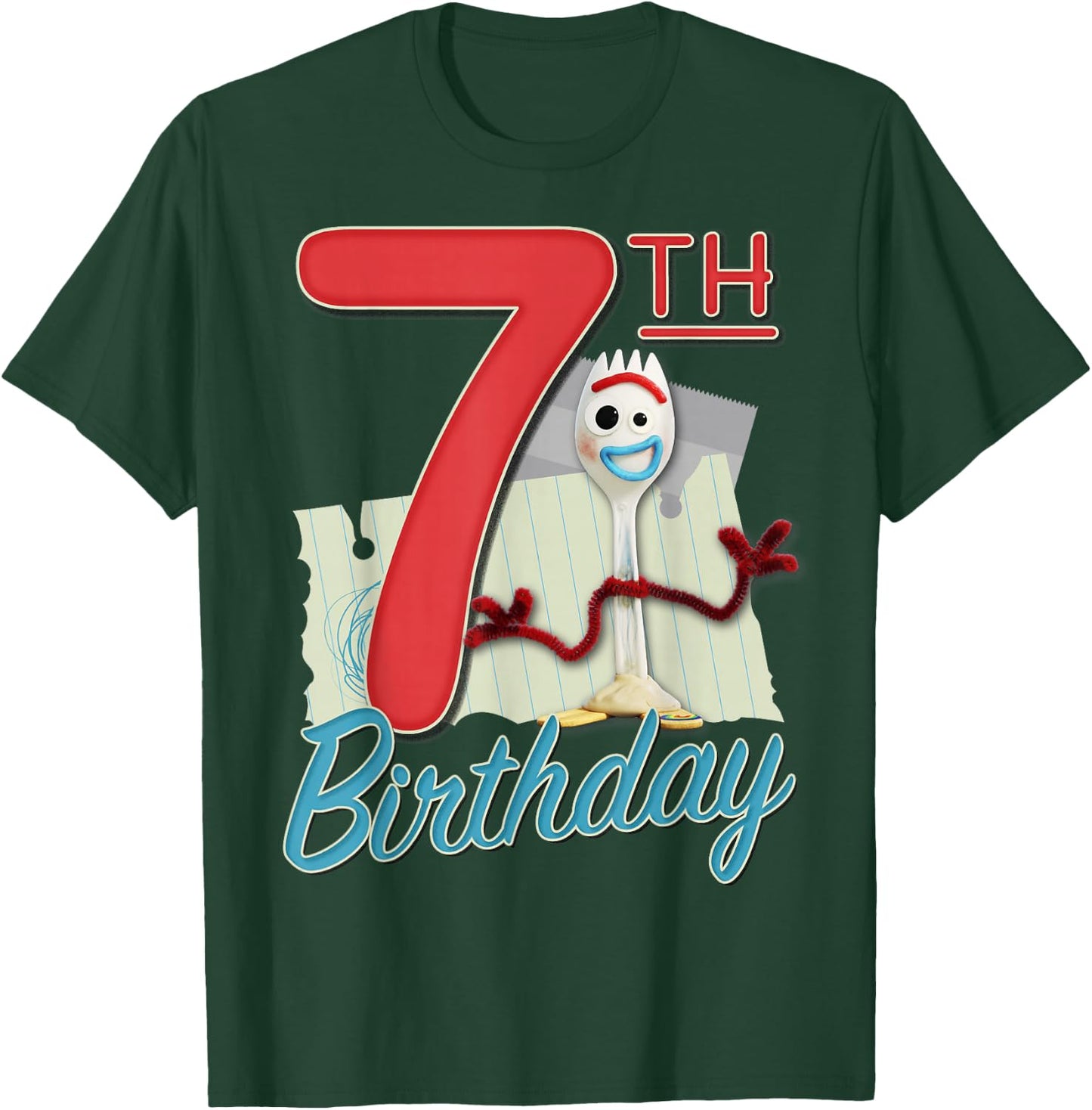 Disney Pixar Toy Story 4 Forky 7th Birthday T-Shirt - T-Shirt | Forest