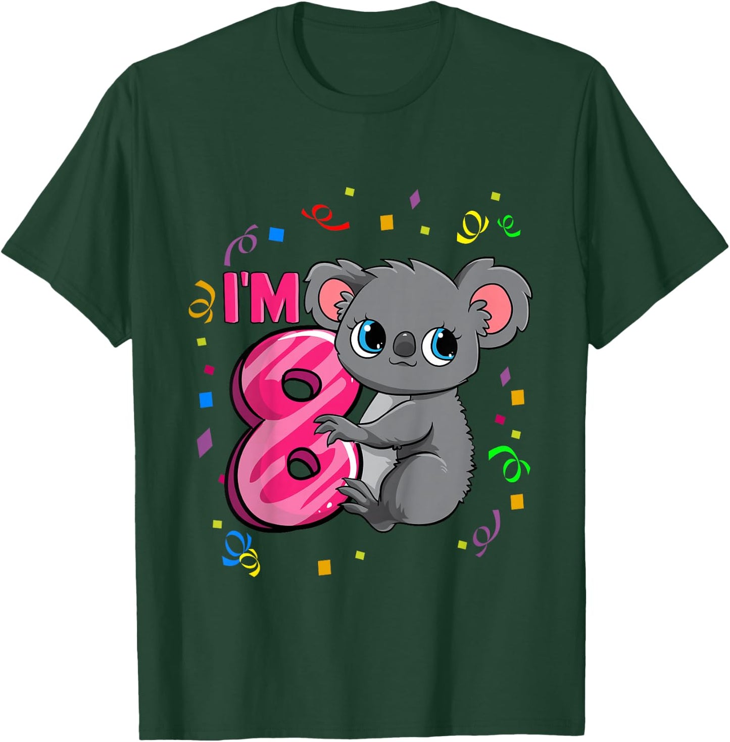 8th Birthday Shirt For Girls Koala Bear 8 Years Old T-Shirt - T-Shirt | Forest