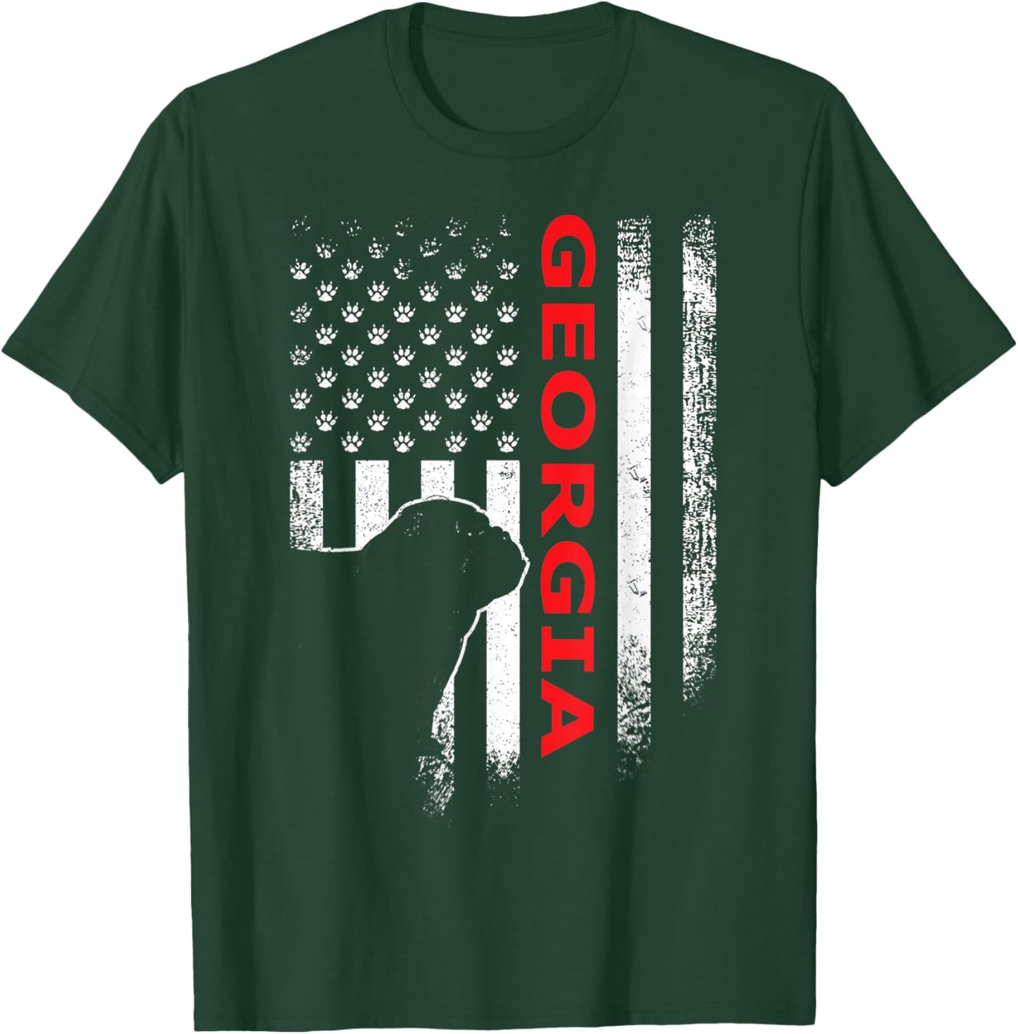 Georgia USA Flag Patriotic. GA Vintage Style T-Shirt - T-Shirt | Forest