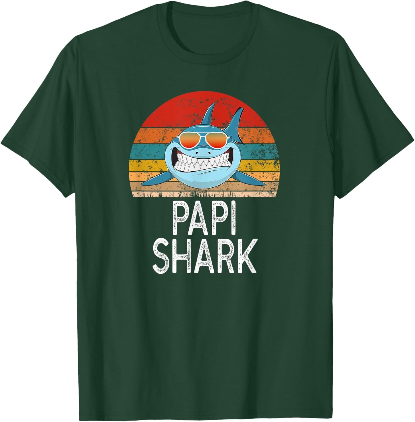 Papi Shark Funny Spanish Dad Vintage T-Shirt - T-Shirt | Forest