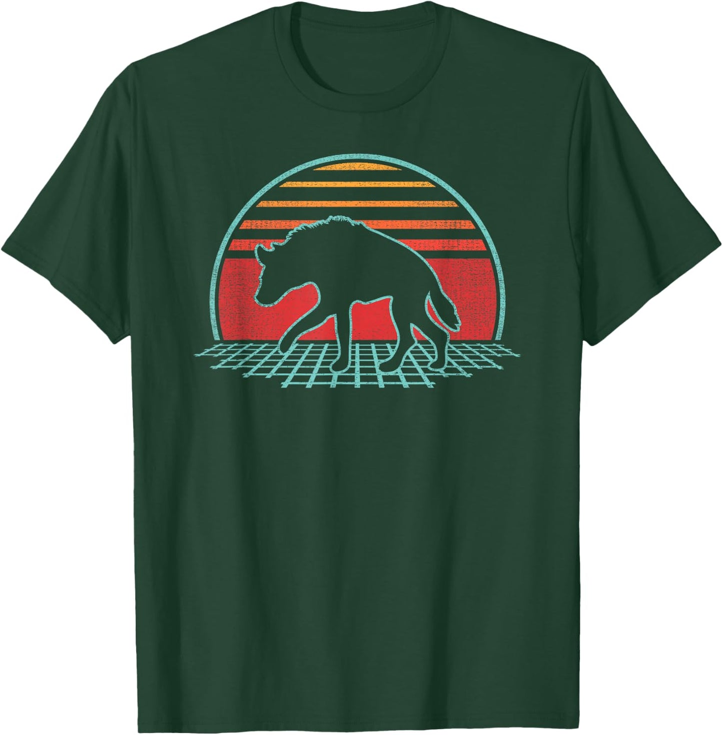 Hyena Lover Animal Retro Vintage 80s Style T-Shirt - T-Shirt | Forest