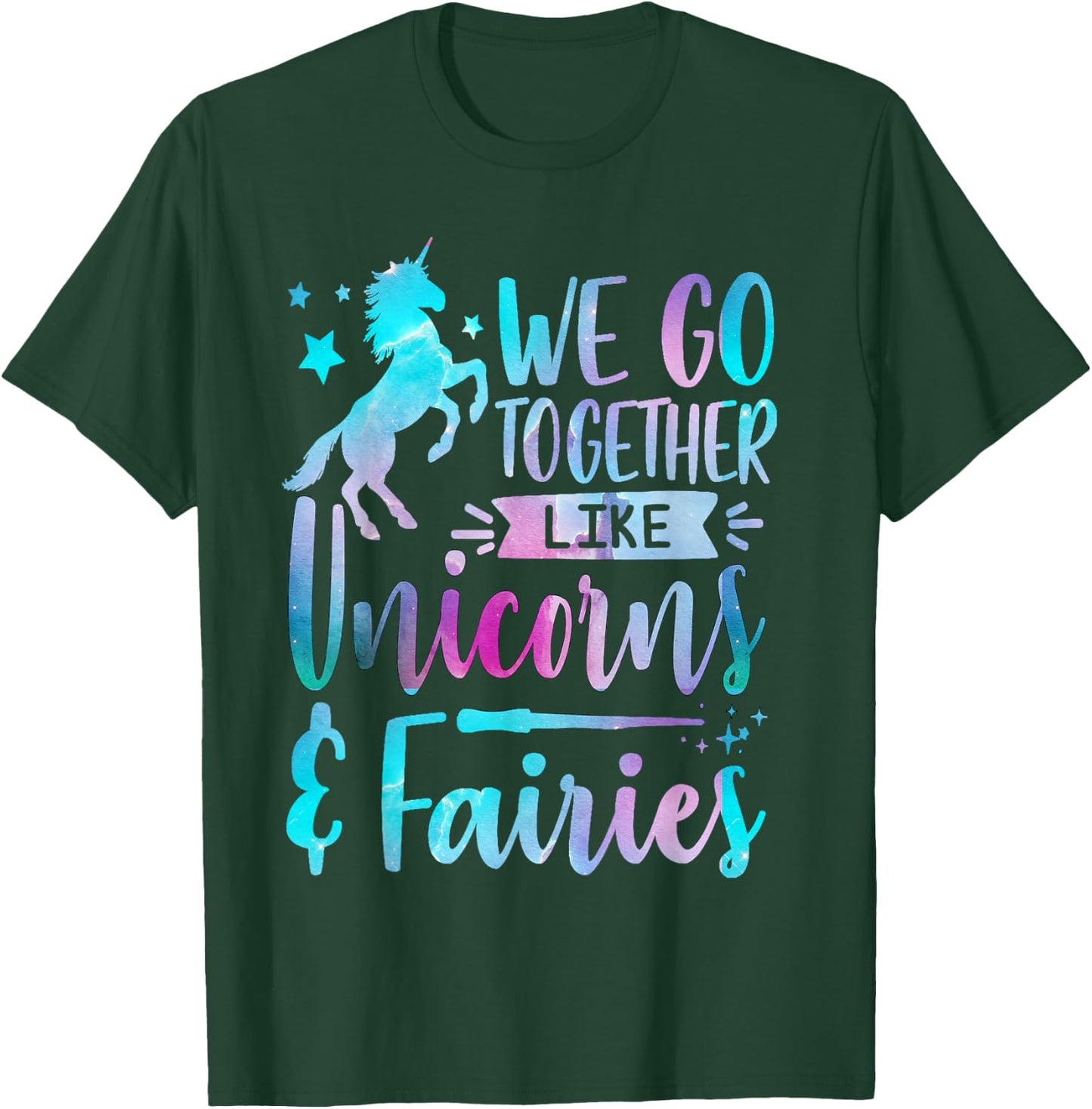 We Go Together Like Unicorns And Fairies Girl Tie Dye Bestie T-Shirt - T-Shirt | Forest