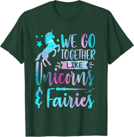 We Go Together Like Unicorns And Fairies Girl Tie Dye Bestie T-Shirt - T-Shirt | Forest