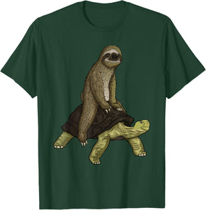 Sloth Turtle Shirt Sloth Riding Tortoise Speed is Relative T-Shirt - T-Shirt | Forest