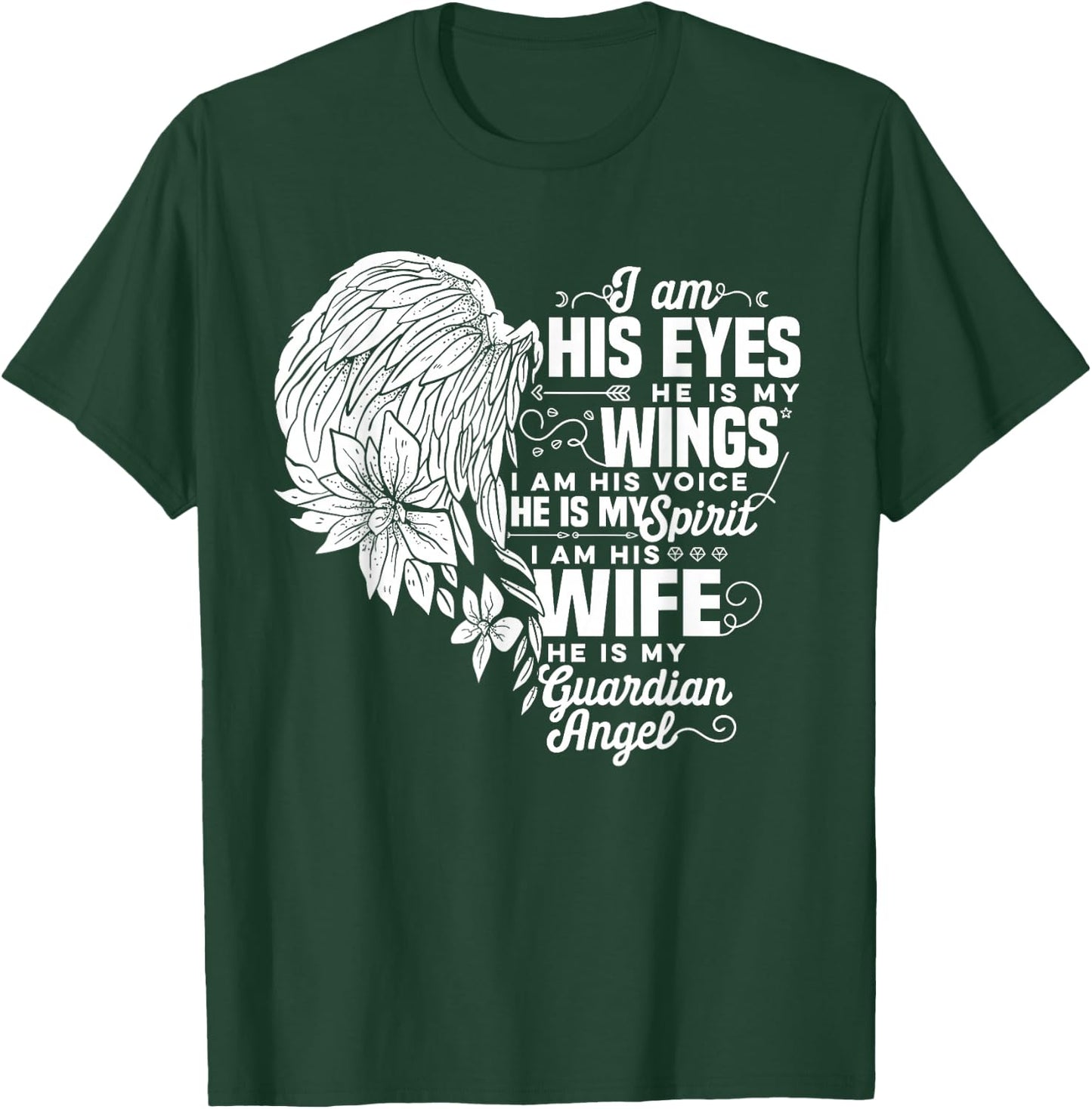 My Husband Is My Guardian Angel Widowed Wife Memorial Day T-Shirt - T-Shirt | Forest