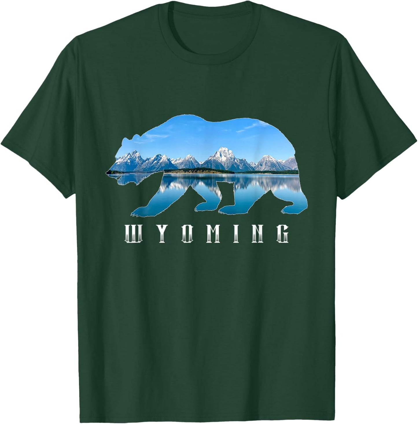 Wyoming Bear & Grand Teton National Park Image Souvenir T-Shirt - T-Shirt | Forest