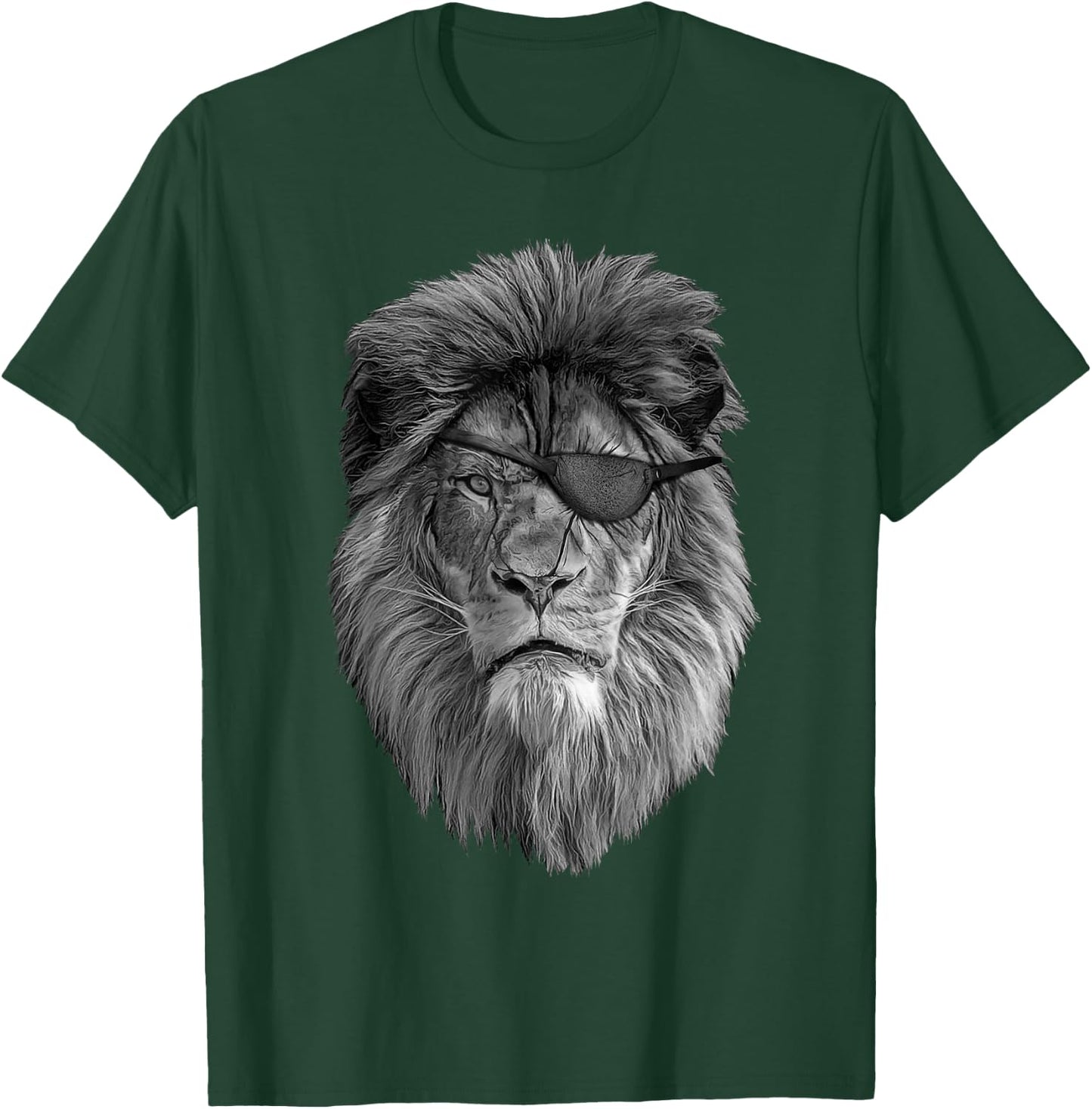 Tough Old Lion - King Of The Jungle With Scars & Eye Patch T-Shirt - T-Shirt | Forest