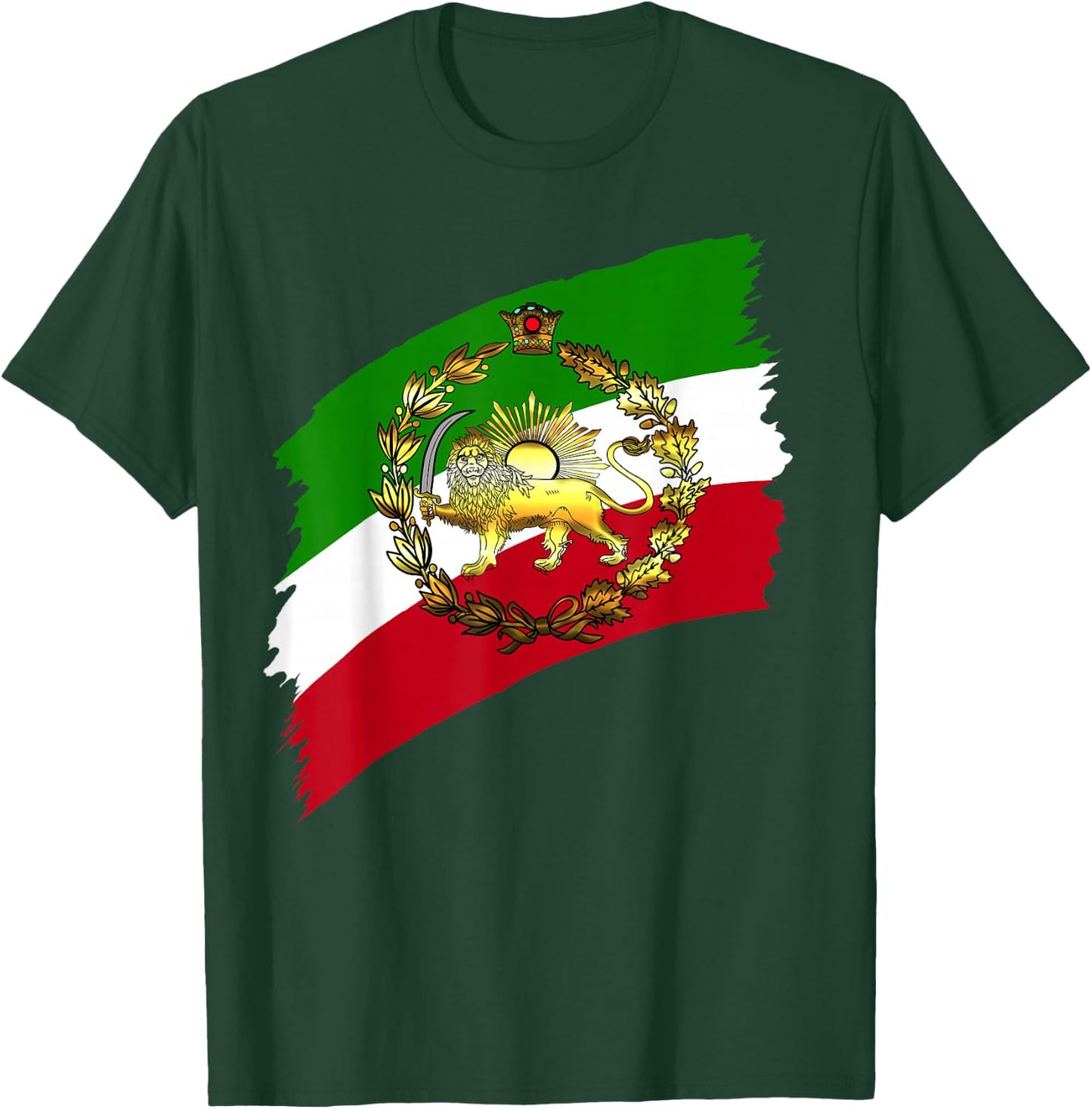 Iran flag with lion and crown T-Shirt - T-Shirt | Forest