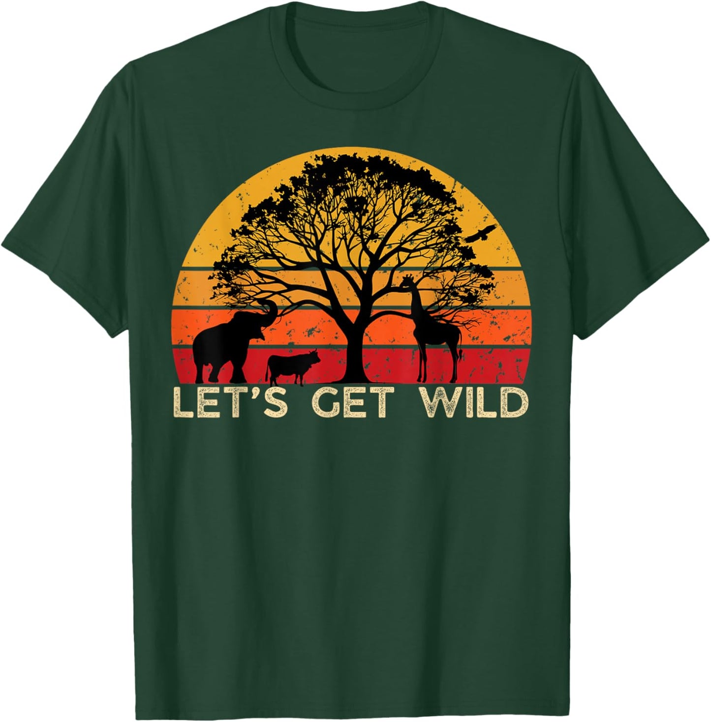 Zoo Animals Wildlife Birthday Party Let's Get Wild Safari T-Shirt - T-Shirt | Forest