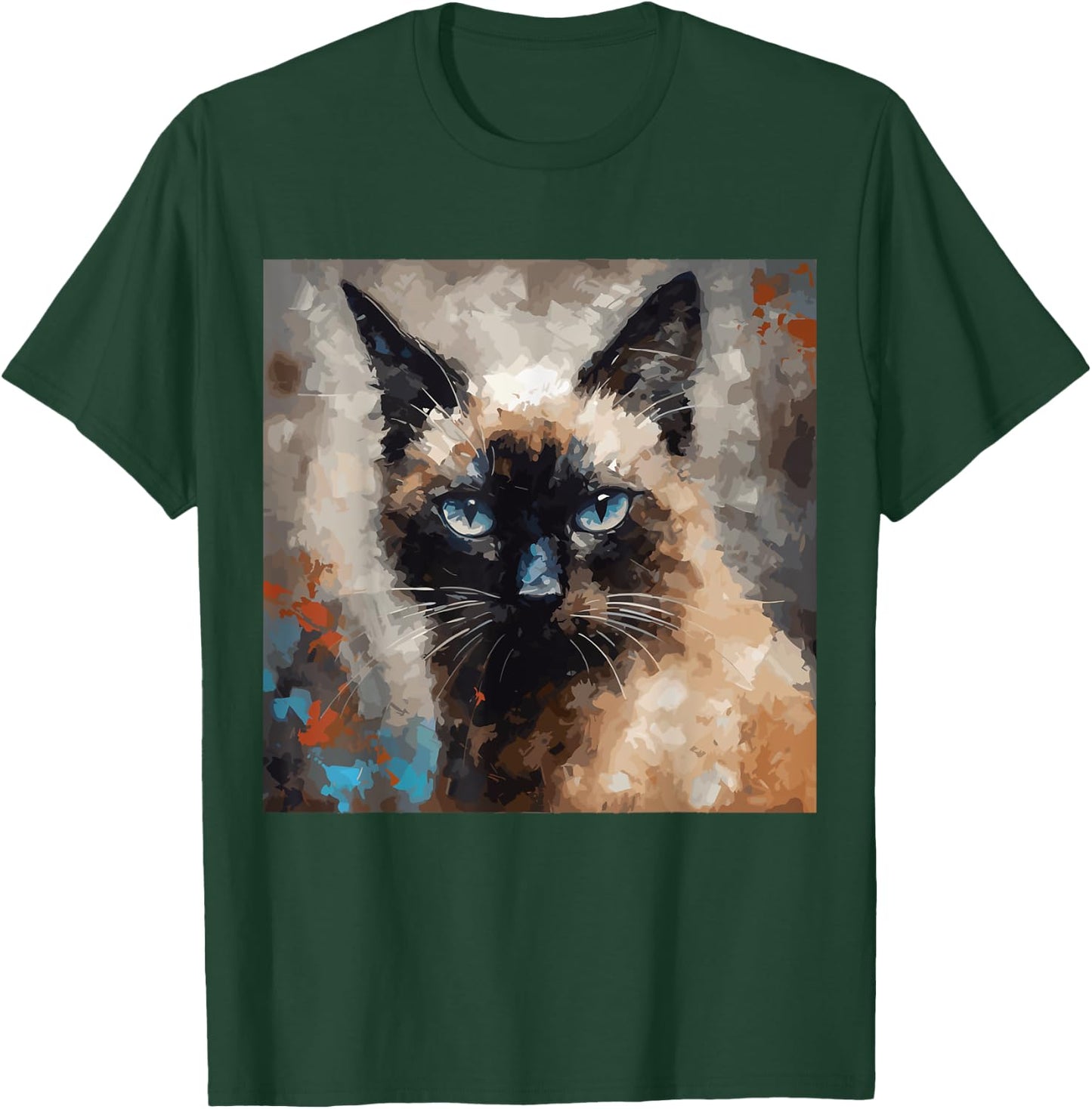 Siamese Cat Kitten Painting Cat Lover Funny Siamois Kitty T-Shirt - T-Shirt | Forest