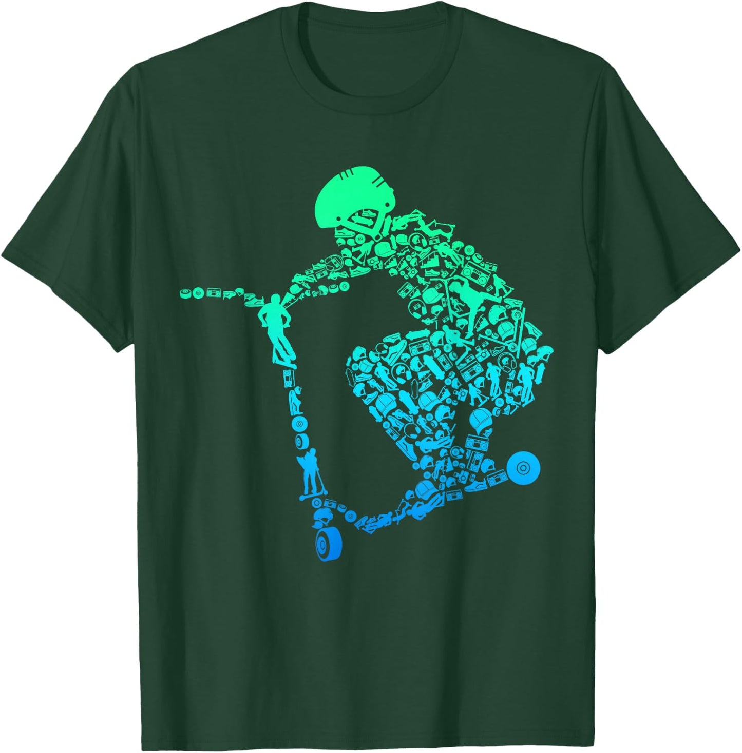 Scooter Stunt Gift Boys Kids Youth T-Shirt - T-Shirt | Forest