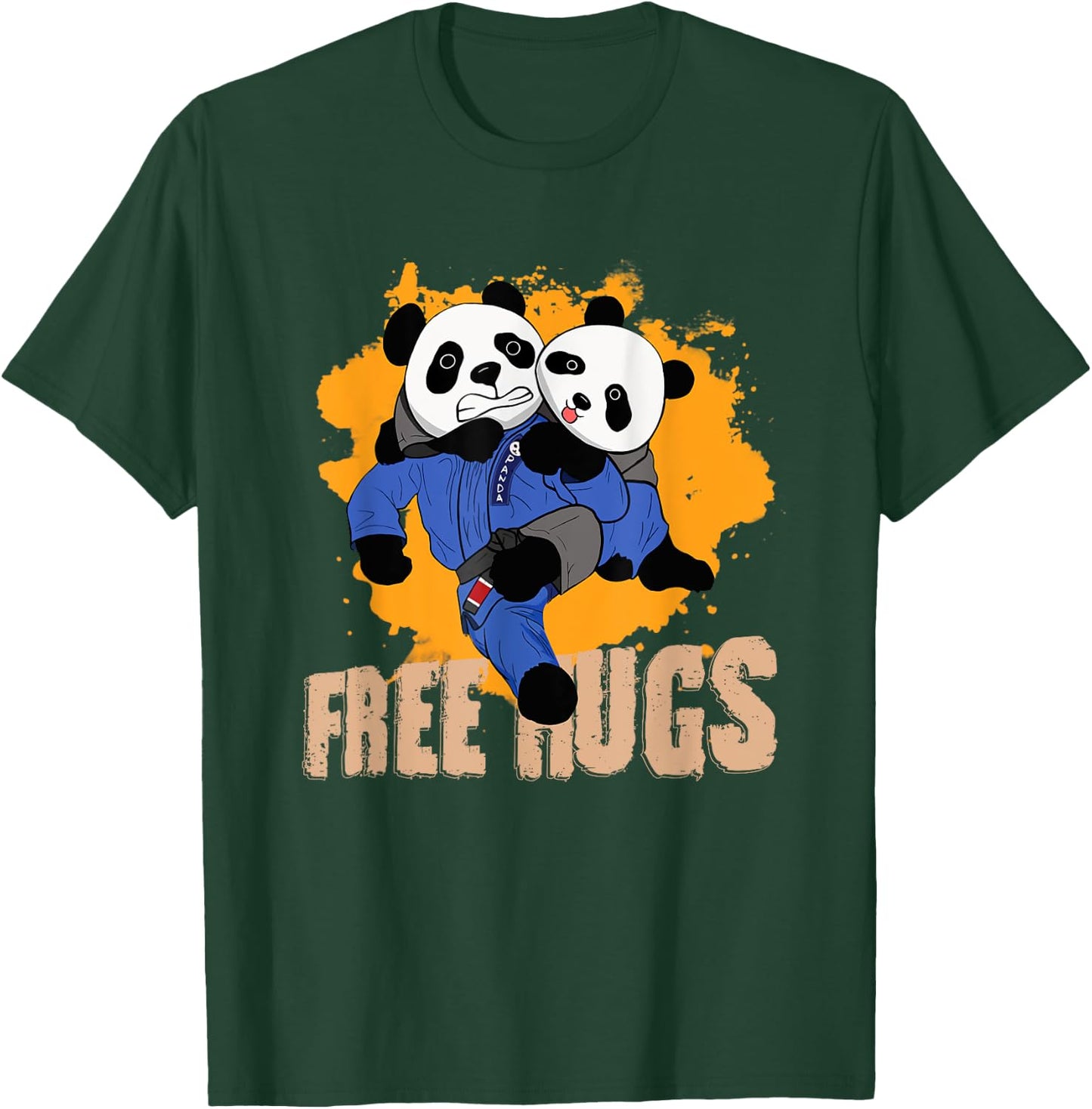Free Hugs Panda Brazilian BJJ Jiu-Jitsu T-Shirt - T-Shirt | Forest