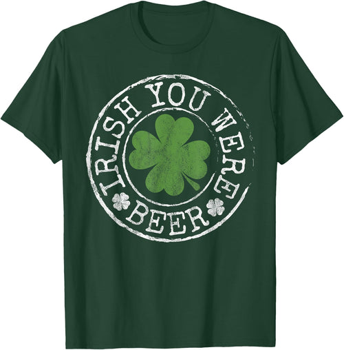 Irish You Were Beer Funny Clovers Stamp St Patrick's Day