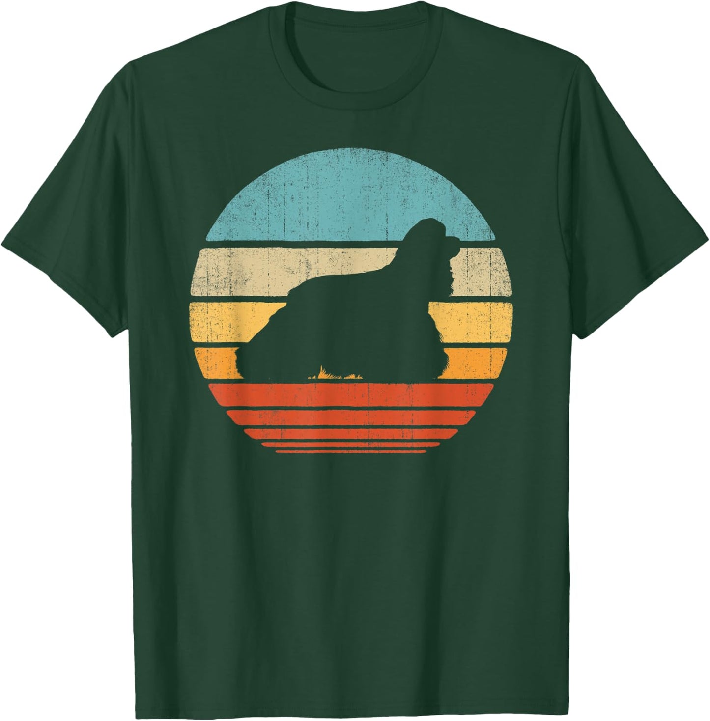 Cocker Spaniel Retro Vintage 60s 70s Sunset Dog Lovers Men T-Shirt - T-Shirt | Forest