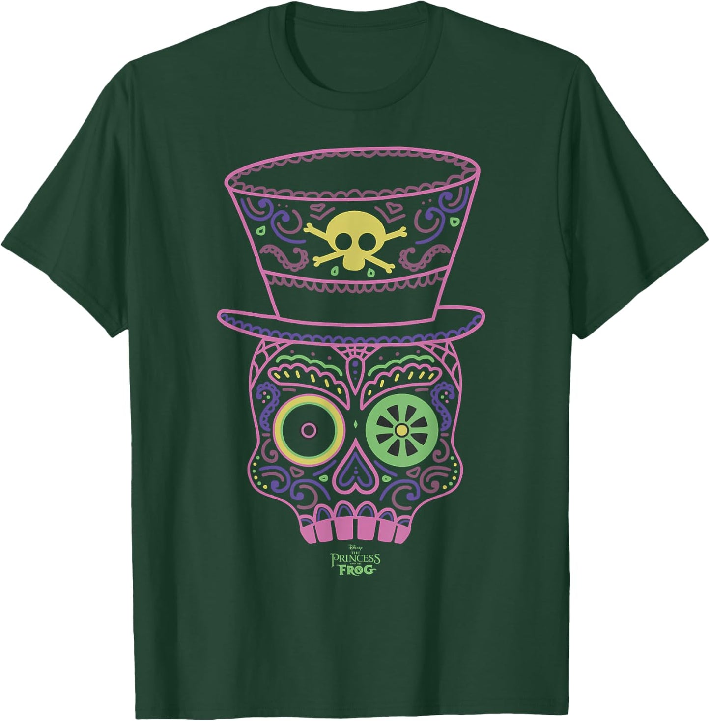 Disney Princess And The Frog Dr. Facilier Line Art Mask T-Shirt - T-Shirt | Forest
