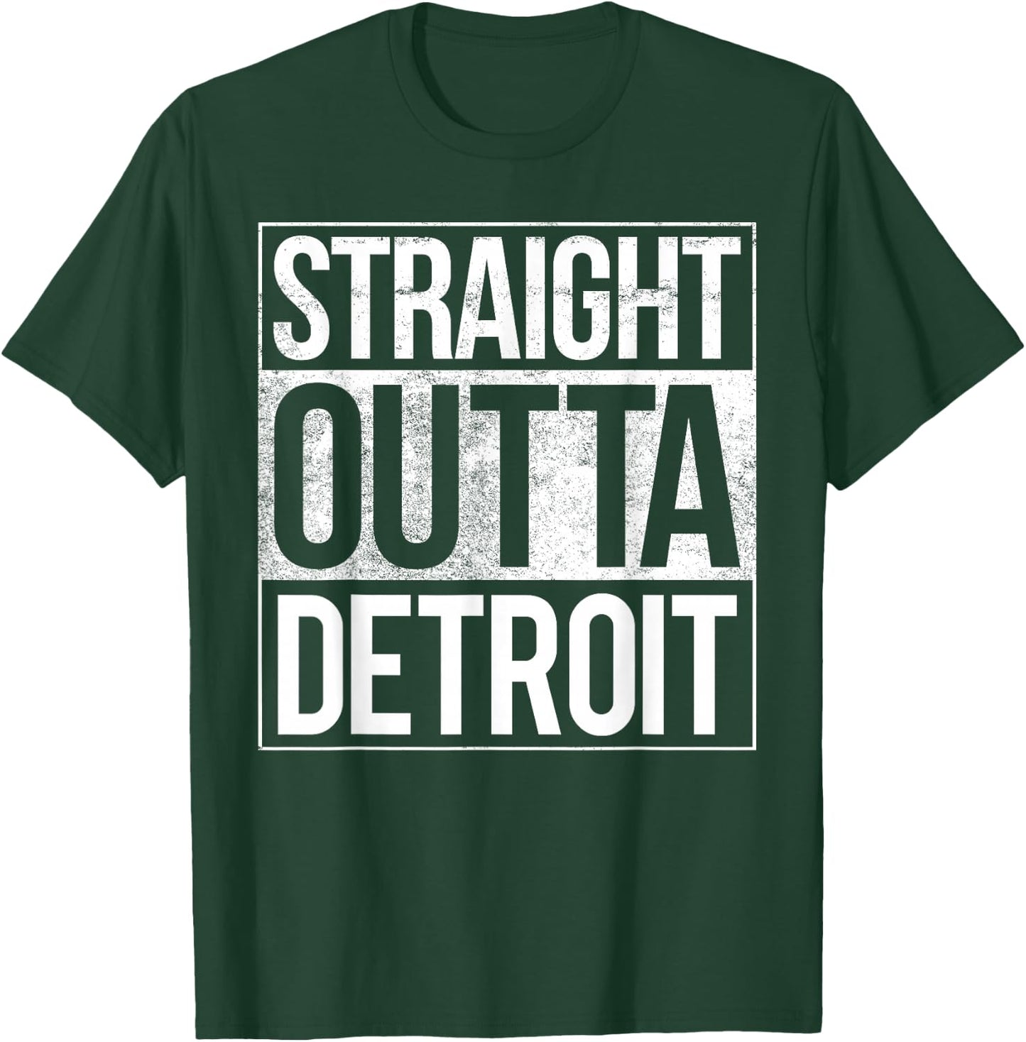 Detroit Straight Outta Detroit Michigan Gift T-Shirt - T-Shirt | Forest