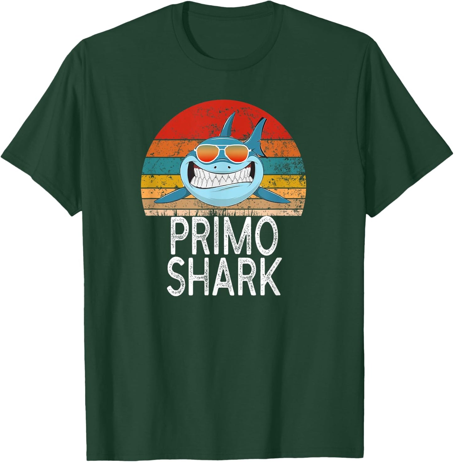 Primo Shark Funny Spanish Cousin Vintage T-Shirt - T-Shirt | Forest