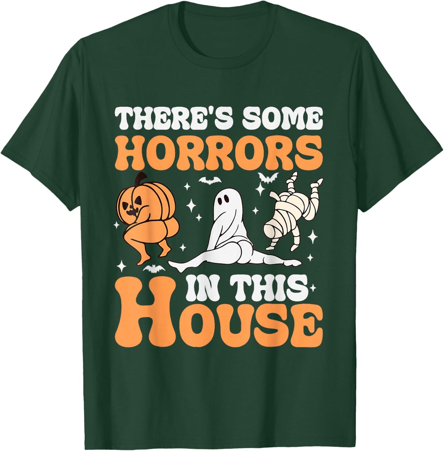 There's Some Horrors In This House Halloween Ghost Pumpkin T-Shirt - T-Shirt | Forest