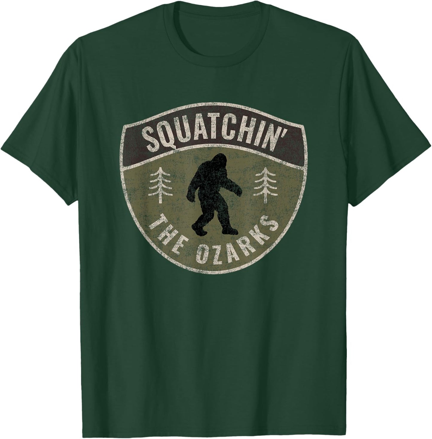 Vintage Sasquatch Squatchin' The Ozarks Big Foot Hunting T-Shirt - T-Shirt | Forest