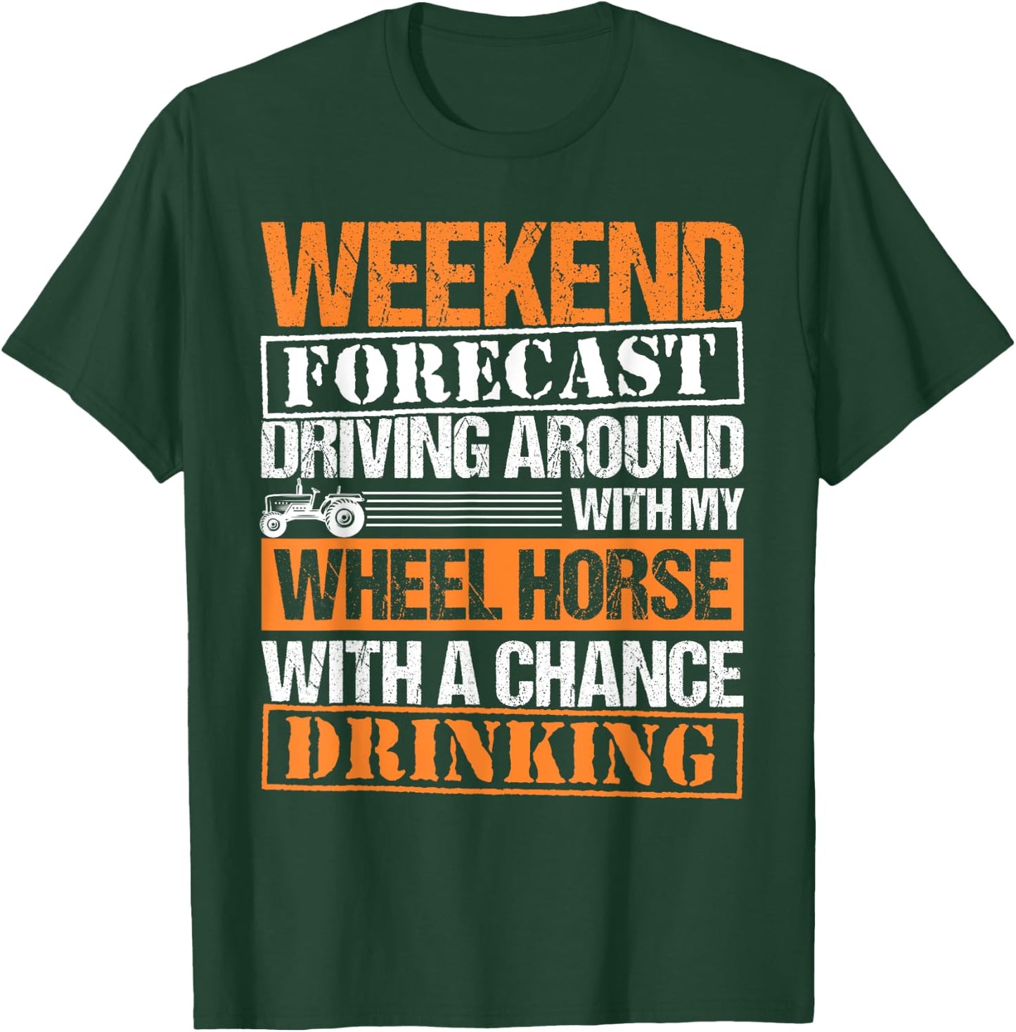 Tractor Wheel Horse Farmer Farming T-Shirt - T-Shirt | Forest