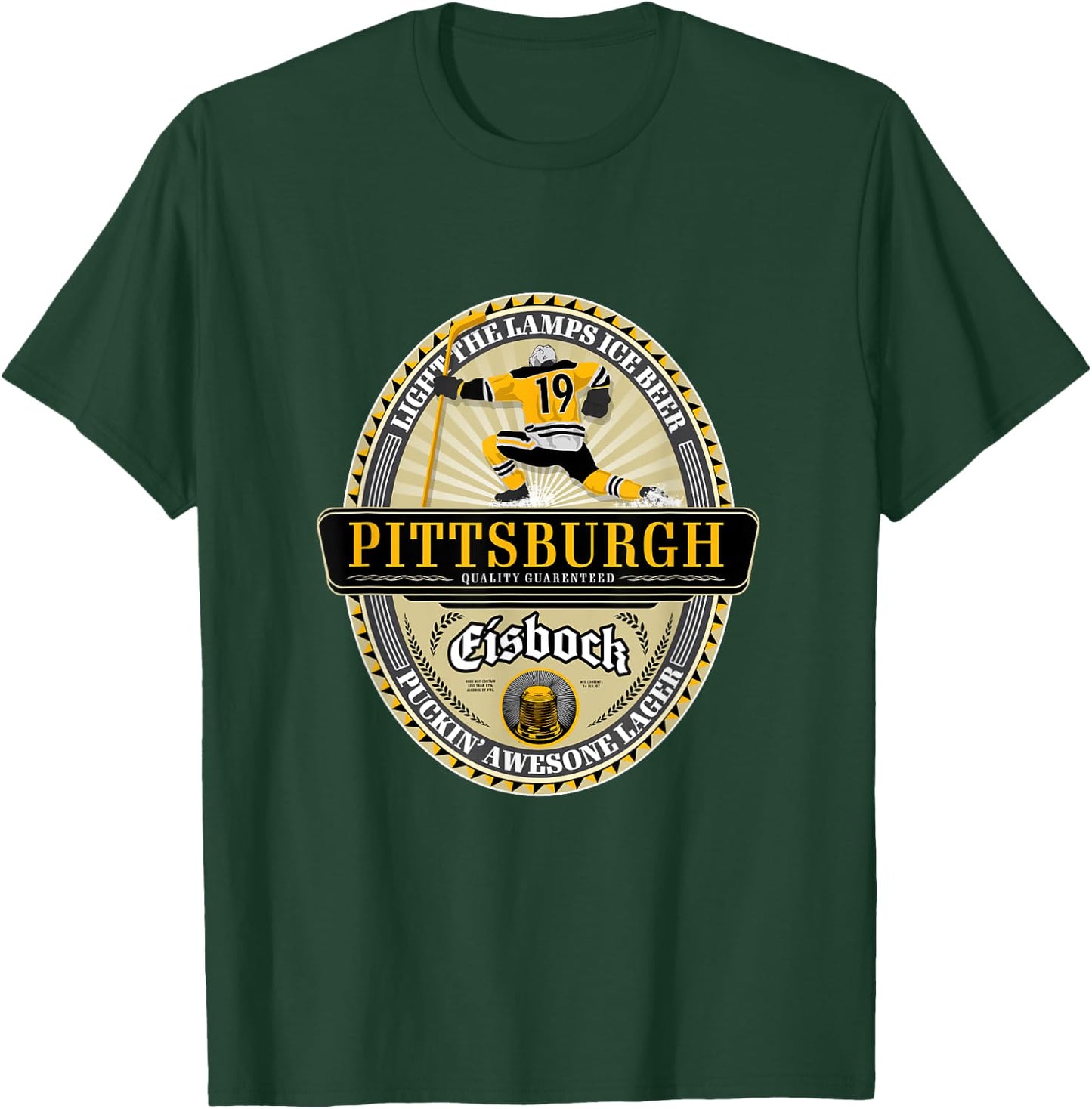Light the Lamps Vintage Beer Label - Pittsburgh T-Shirt - T-Shirt | Forest