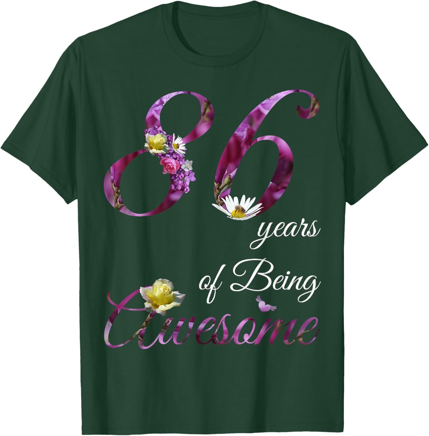 86 Year Old Shirt Awesome Floral 1939 86th Birthday Gift T-Shirt - T-Shirt | Forest